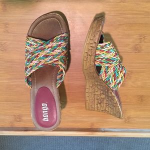 Vintage Bongo cork wedge. EUC.